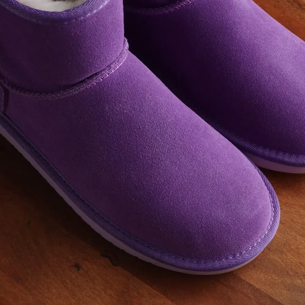 UGG Koolaburra Boot Girl SZ 4 Purple Koola Mini Zip Ankle Suede Winter Cozy NWOB